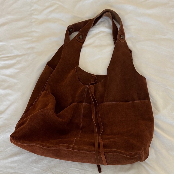 We The Free Handbags - FREE PEOPLE Brown Suede Tote Bag NWOT
